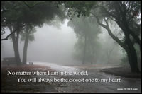 No matter where I am in the world, You will always be the closest on to my heart